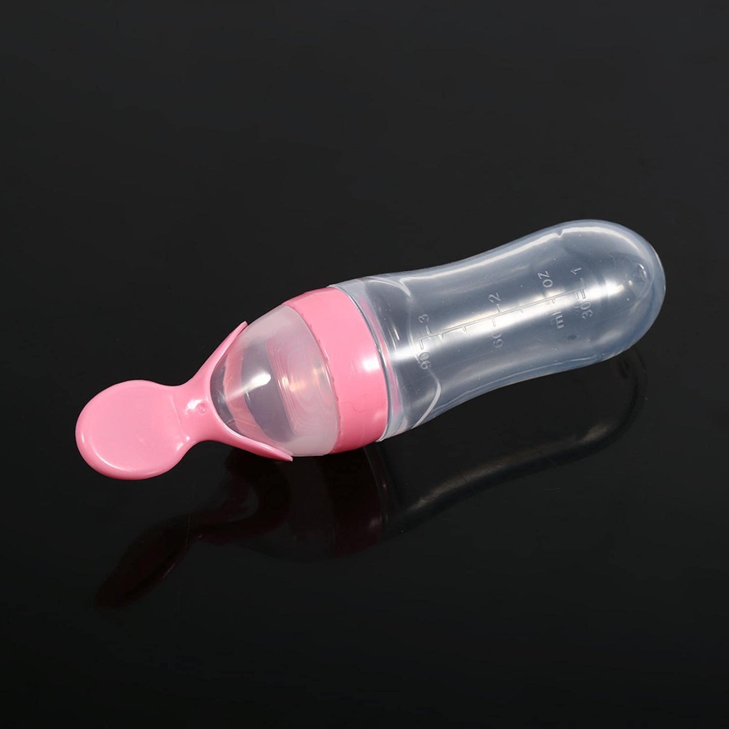 Alimentador de Alimentos para Bebés, Biberón de Silicona Exprimible de Dibujos Animados con Cuchara Dispensadora para Bebés, Bebés(#2)