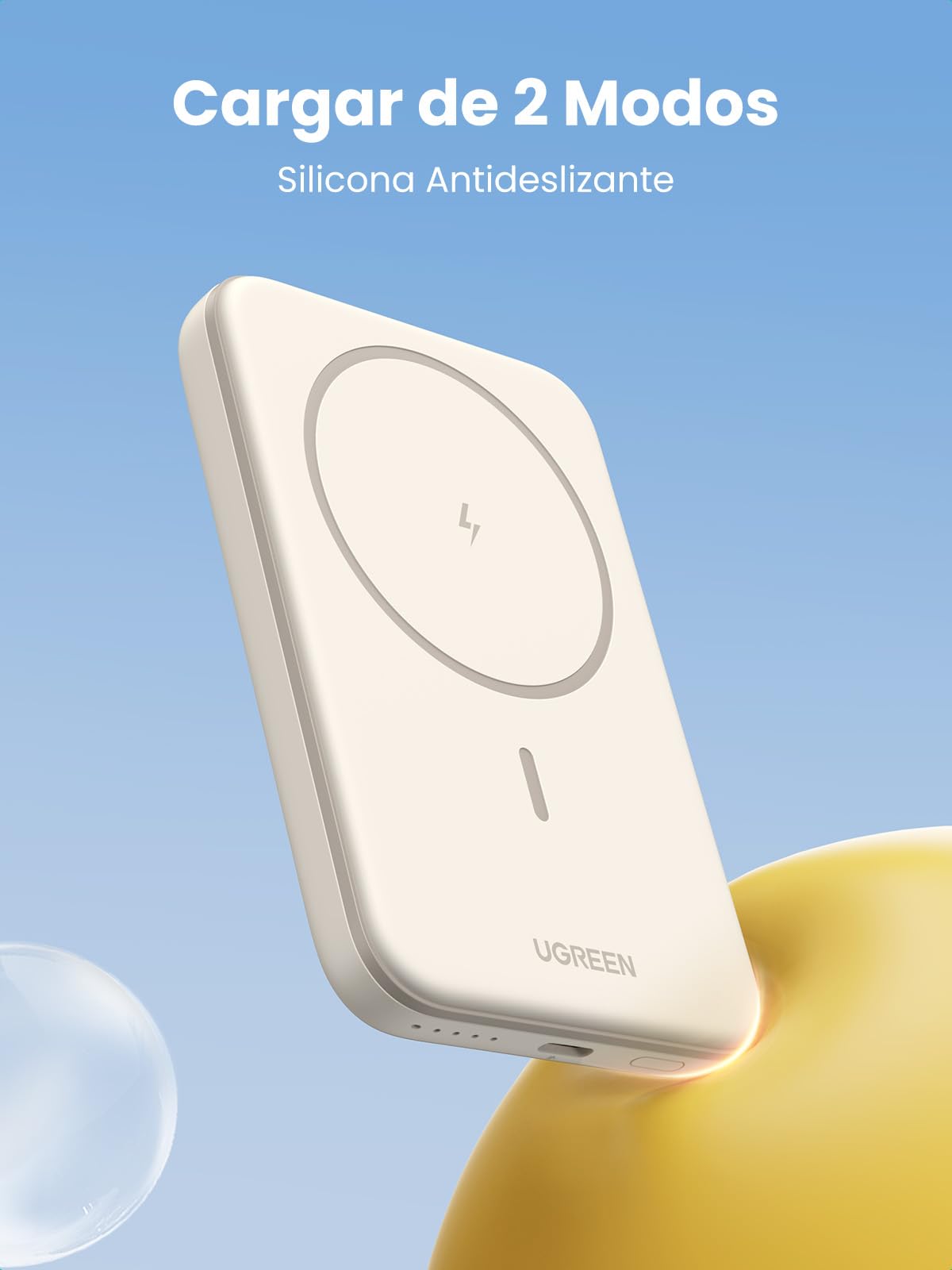 Power Bank UGREEN Blanco Carga Rápida USB C 5000mAh para iPhone, Galaxy, Xiaomi, iPad