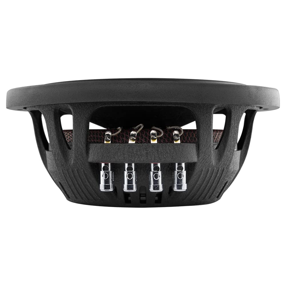 DS18 IXS10.2D - Subwoofer de coche de 10 pulgadas, 1200 W máx., 600 W RMS, 2+2 ohmios, montaje poco profundo, diseño delgado, negro corrugado