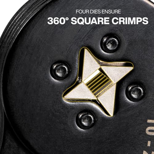 Klein Tools 34055 Pinza ponchadora cuadrada de férulas para cable de 10-22 AWG