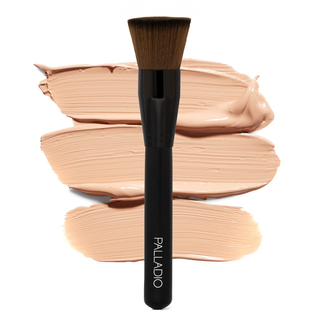 Palladio AB470 Brocha Kabuki Plana, de Maquillaje Profesional para Base, Rubor de Rostro, Polvo, Crema, Contorno e Iluminación, Cerdas Sintéticas Ofrecen Cobertura Graduable