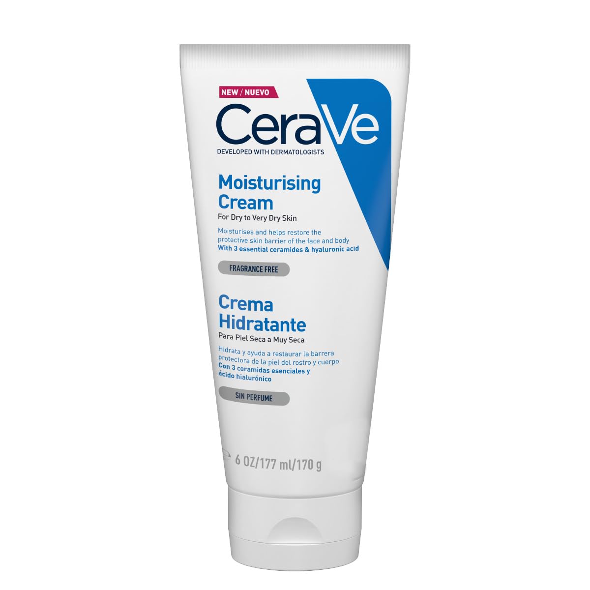 CeraVe Limpiadora Hidratante |473ml| Limpiador facial diario para piel seca | Libre de fragancia + Crema Hidratante |170gr| Hidrante diario para rostro y cuerpo para piel seca