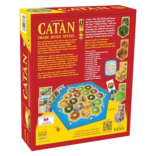 CATAN Junta Juego de Mesa - 3-4 Jugadores, 12 Años en Adelante, Estrategia