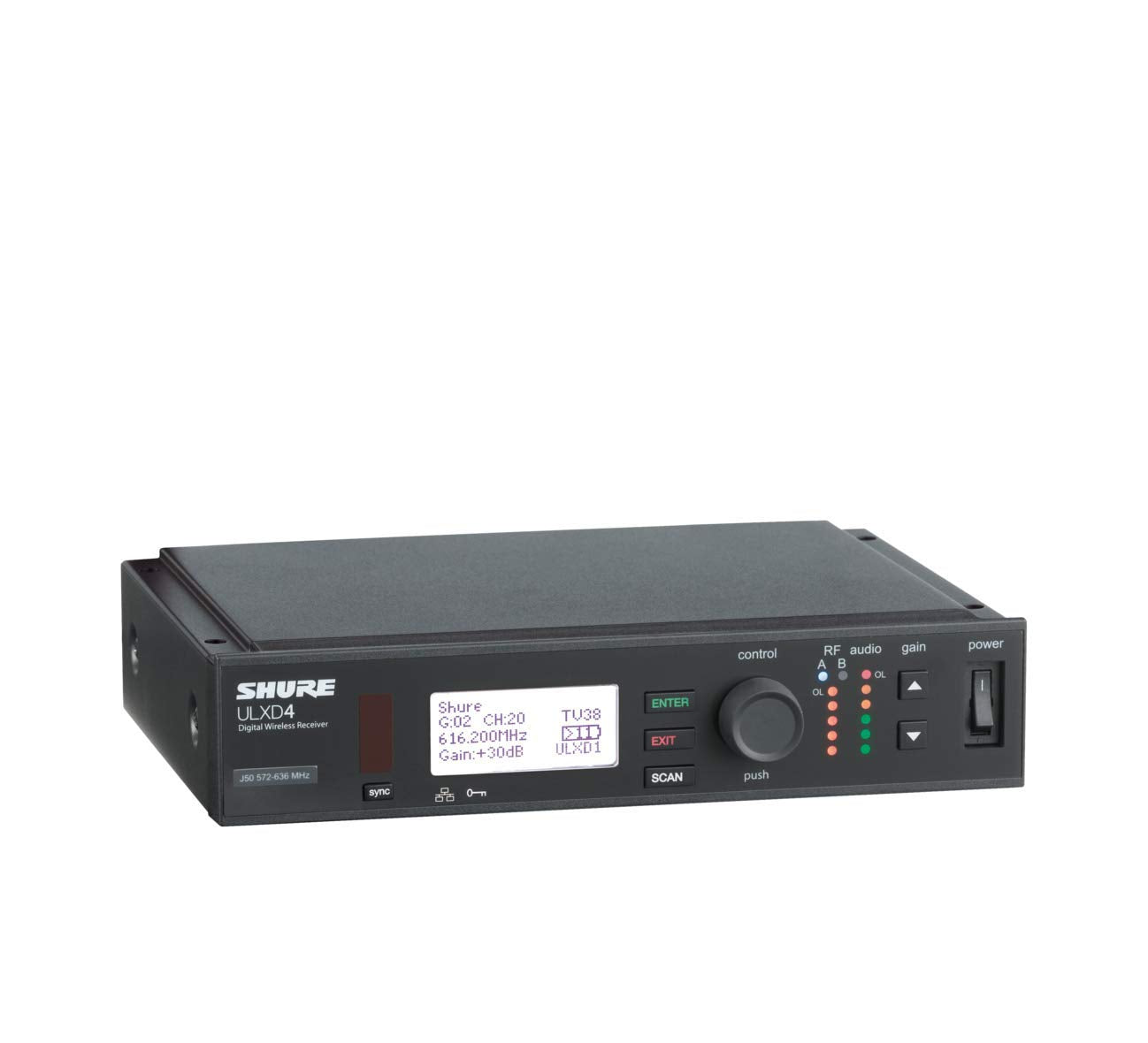 Shure ULX-D Sistema de micrófono inalámbrico, 470-534 MHz (ULXD4=-G50)