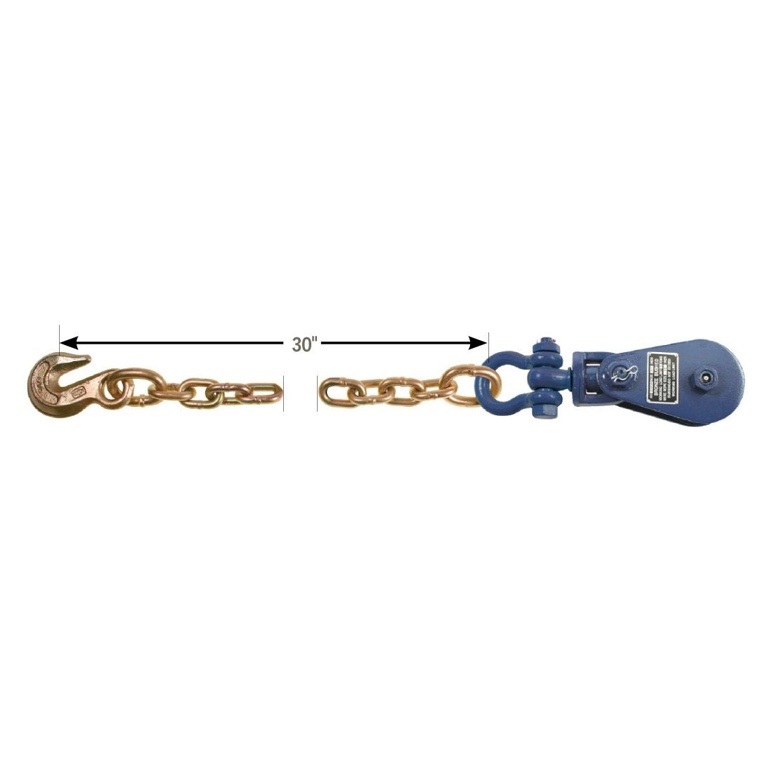 Vulcan Brands Bloque End 104,1 cm W/Cadena Ancla – swl: 4.000 Lbs.
