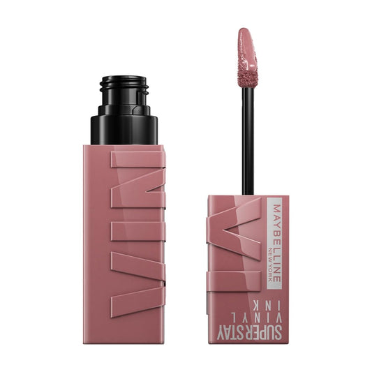 Maybelline Labial líquido brillante de larga duración, Superstay Vinyl Ink Nudes tono Awestruck 110, 4.2ml