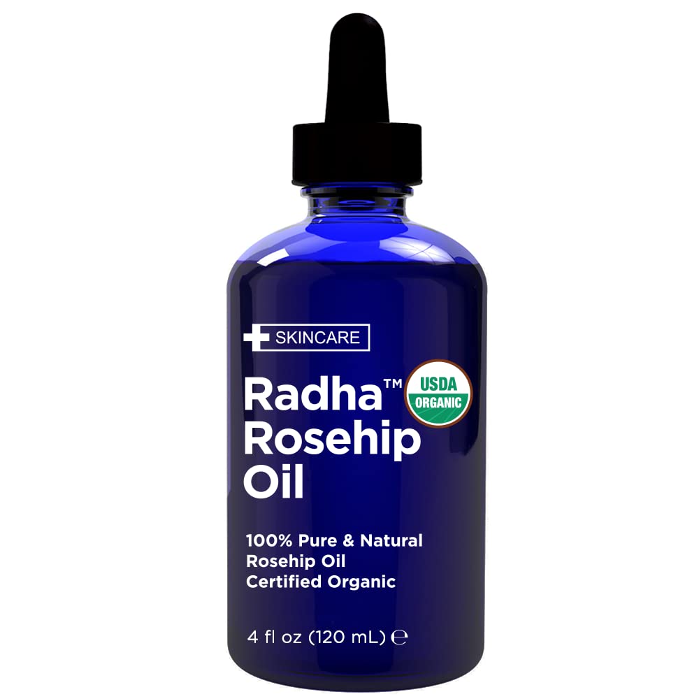 Radha Beauty Aceite de Rosa Mosqueta Orgánico 100% Puro, 120 ml