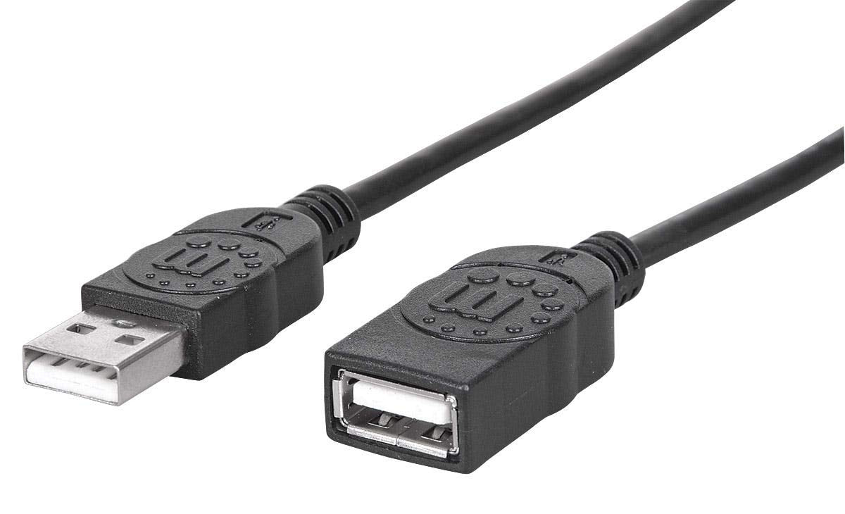 Manhattan 308519 - Cable Extensión USB 2.0-1 Metro - Negro