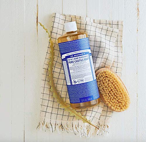Dr. Bronner's | Jabón de castilla orgánico, para todo el cuerpo, intensamente refrescante, biodegradable y aromatizado con aceite esencial de Menta 946 ml