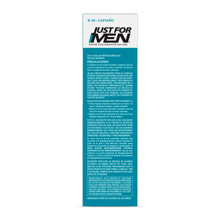 Just For Men Tinte Colorante en Gel Para Barba y Bigote,Castaño B35, Sin Amoníaco,Con Cepillo De Fácil Aplicación, 66ml