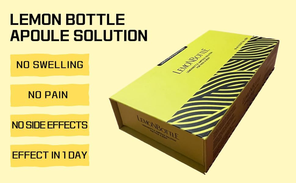 Lemon bottle solución de ampolla | 5 viales de 0.3 fl oz | Dispendiente de grasa | Suero cosmético