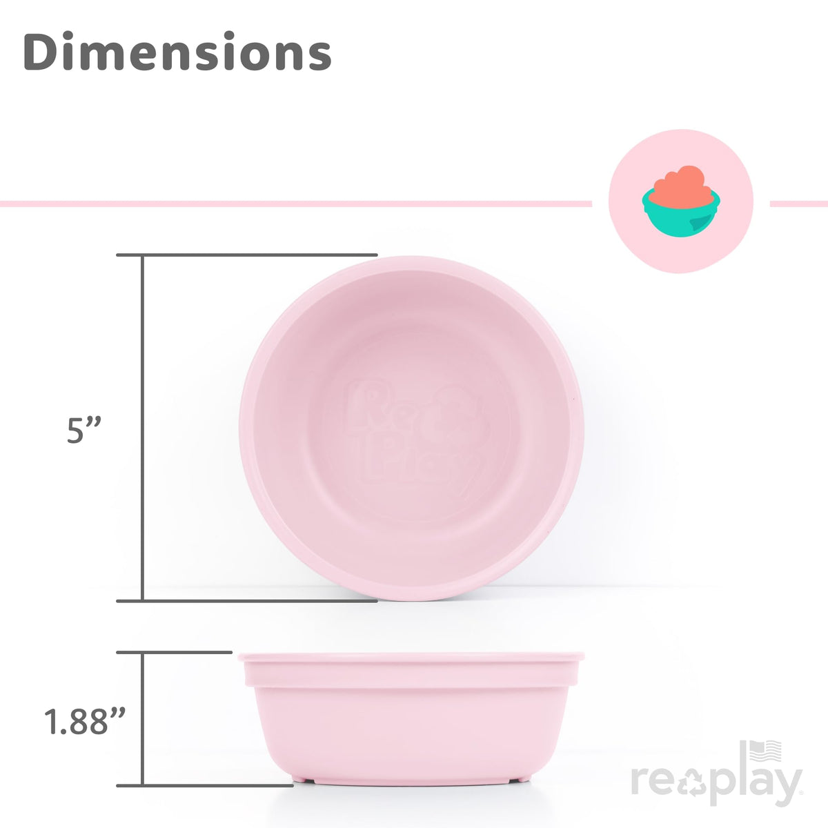 Re Play 12 Onzas. Cuencos Para Aperitivos, Postres O Guarniciones Pequeñas En Hojas, Arena, Gris, Azul Hielo, Rosa Hielo Y Blanco, Sin Bpa, Fabricados En Estados Unidos Con Jarras De Leche Recicladas