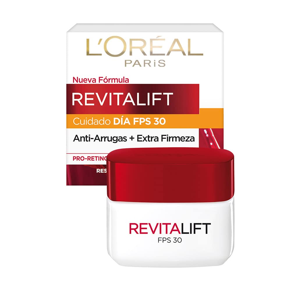 L'Oreal Paris Serum Facial Anti Arrugas Acido Hialuronico Revitalift L'Oreal Paris + L'Oreal Paris Crema Antiarrugas con Fps 30 Revitalift, 50 ml