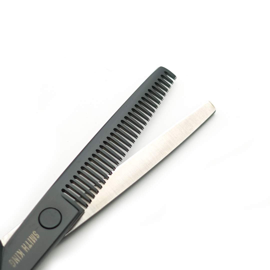 6.0 Inches Hair Cutting Scissors Set with Combs Lether Scissors Case,Hair cutting shears Hair Thinning shears For Personal and Professional (Matt black)