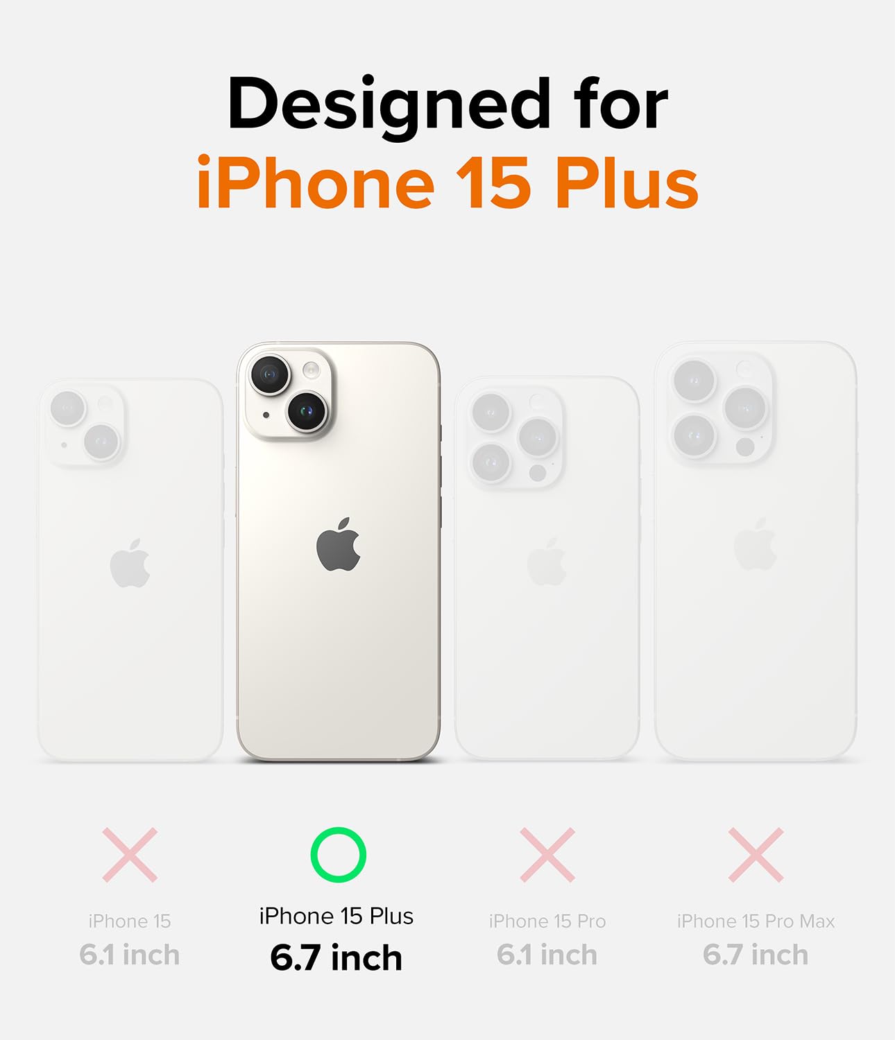 Funda iPhone 15 Plus Ringke Onyx Sticker Antihuellas y Antideslizante Tacto Agradable