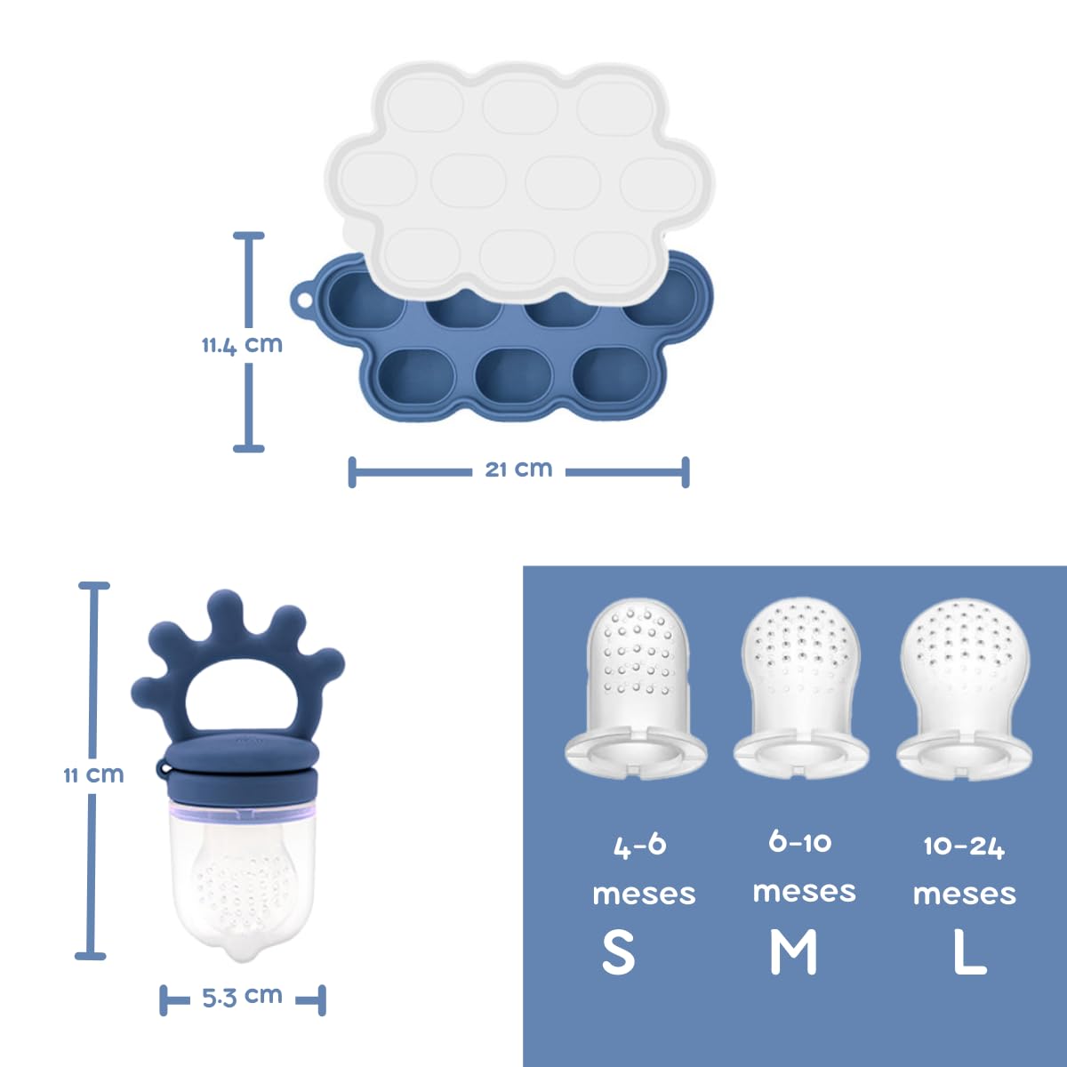 Chupones Alimentadores Seviete Verde con Molde para Paletas y Fundas para Bebés