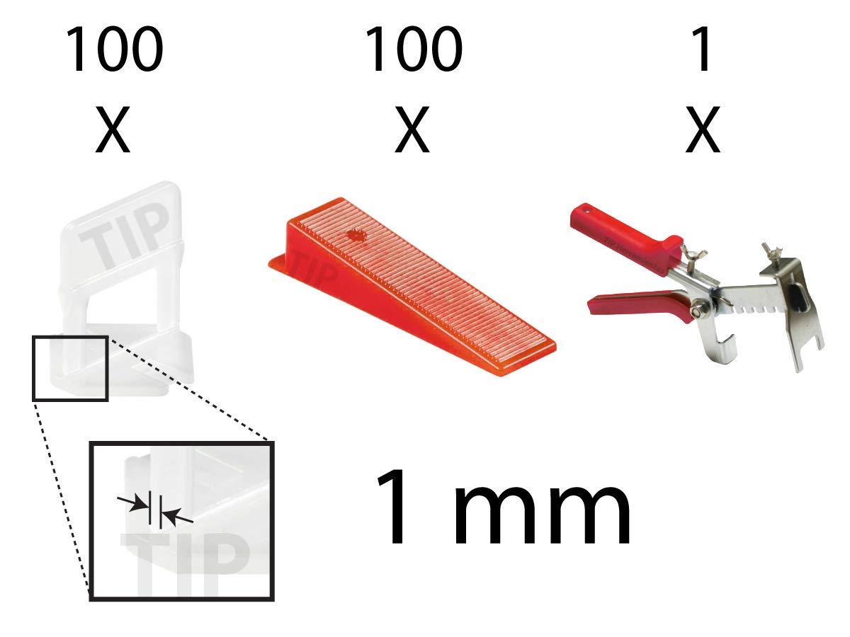 Kit de Niveladores TIP Porcelánico Pisos Losetas Porcelanato Clips de 1.0 mm