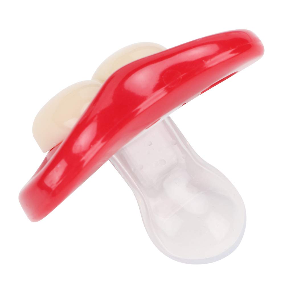 Alomejor Chupete de Bebé, Chupete Divertido Lindo Chupete Chupete Anti de Silicona Chupete de una Pieza para Bebés(4 Dos Dientes)