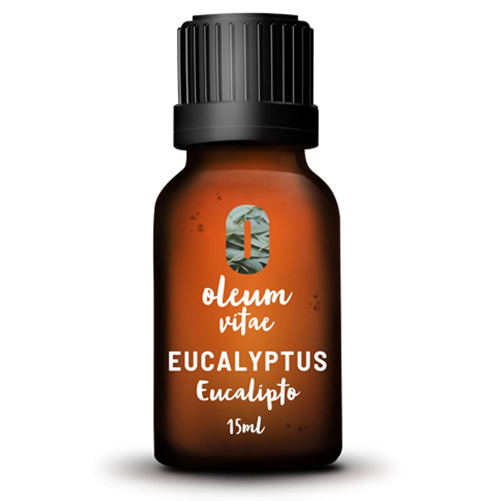 Aceite Esencial OLEUM VITAE Eucalipto Puro Orgánico 15 ml Certificado USDA ORGANIC Hecho en India
