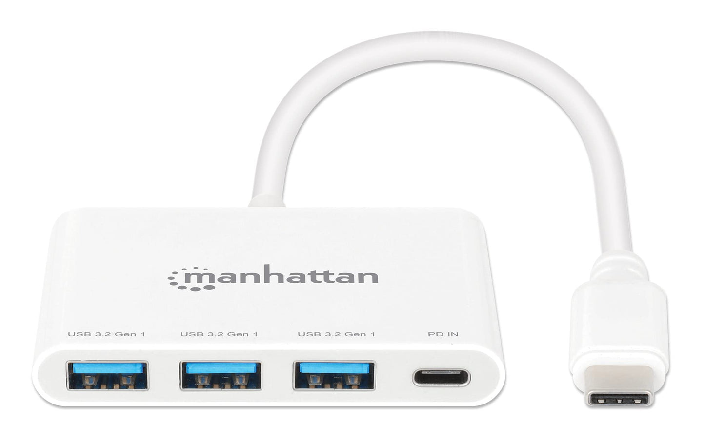 Manhattan 168434 - Hub USB-C 3.2 Gen 1 de 3 Puertos con Carga de 100 W