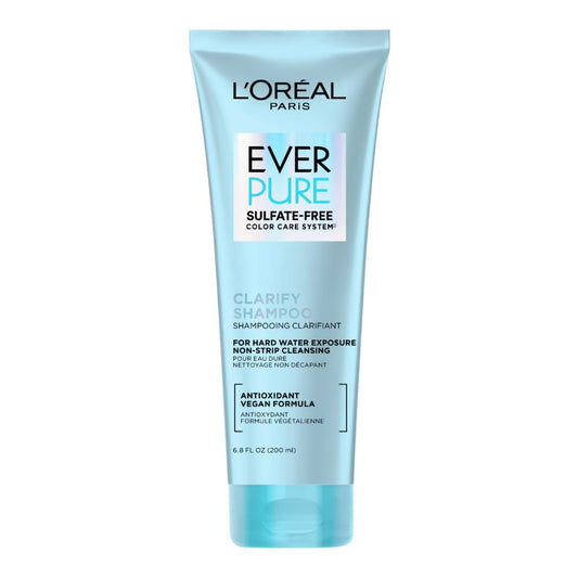 L'Oréal Paris Ever Pure Shampoo Clarify & Restore, efecto detox purifica, hidrata y reduce el deslave del color, sin sulfatos, 200ml