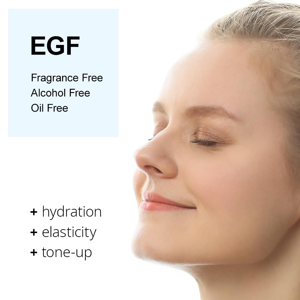 Suero EGF con factor de crecimiento epidérmico, 1,7 onzas líquidas/50 ml, ingredientes cosméticos para el suero facial, suero para la piel, factor de crecimiento EGF coreano, EGF, abundante después