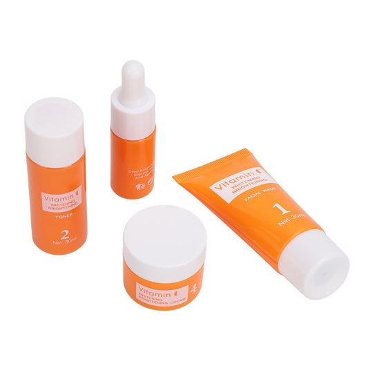 Set de Cuidado de la Piel con Vitamina C, Kit Facial Hidratante Iluminador, Reduce las Arrugas y Protege la Piel