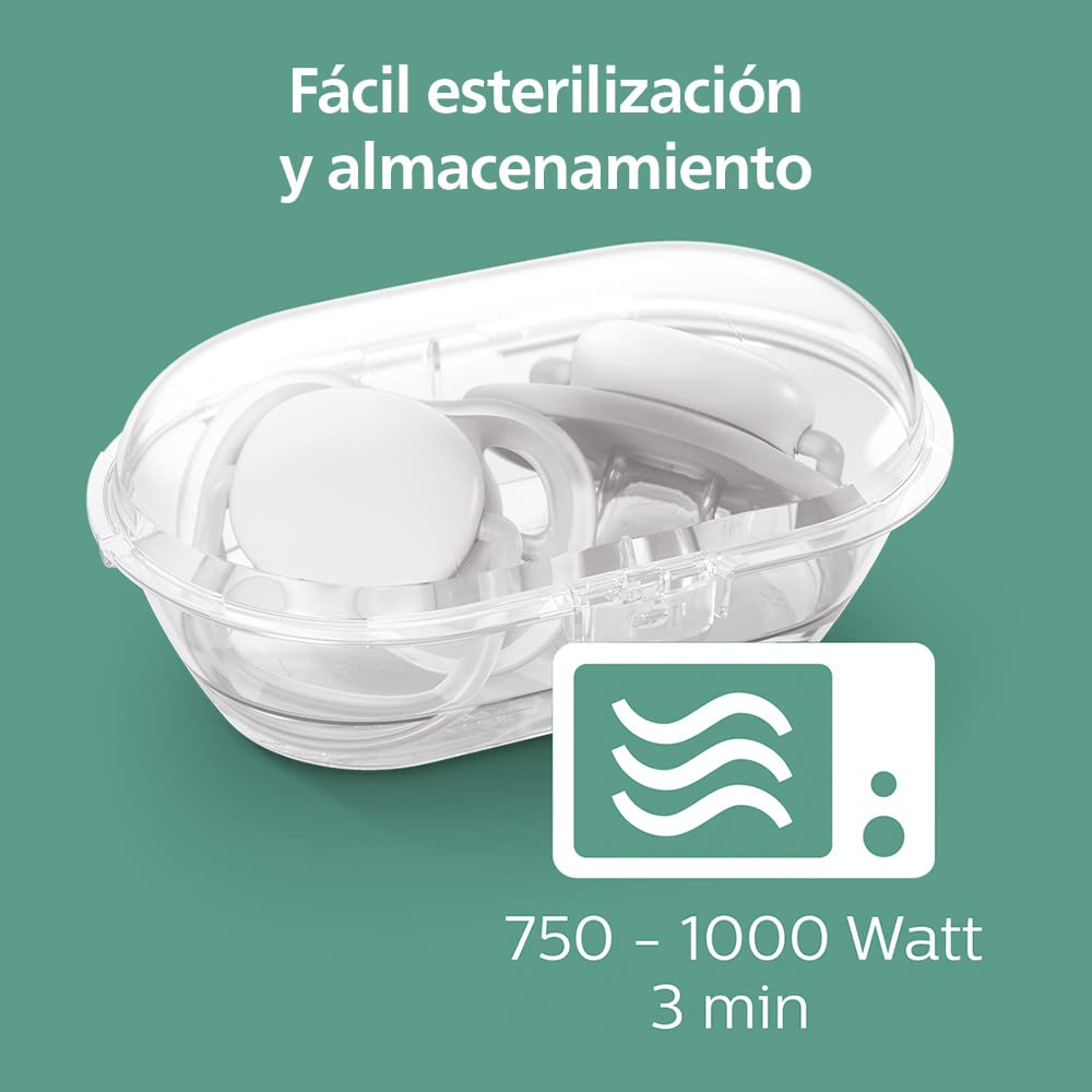 Chupón Ortodóntico Philips Avent Kiss Bird con Caja Esterilizadora 0-6 m 2 pzs