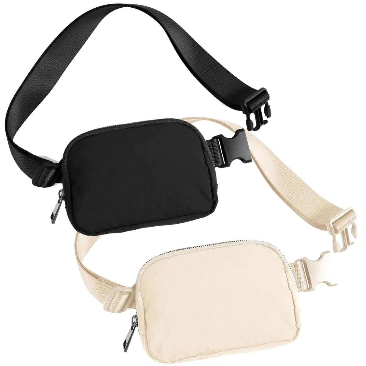 Cangurera Deportiva Multibolsillo Impermeable Negro Caqui para Hombre y Mujer