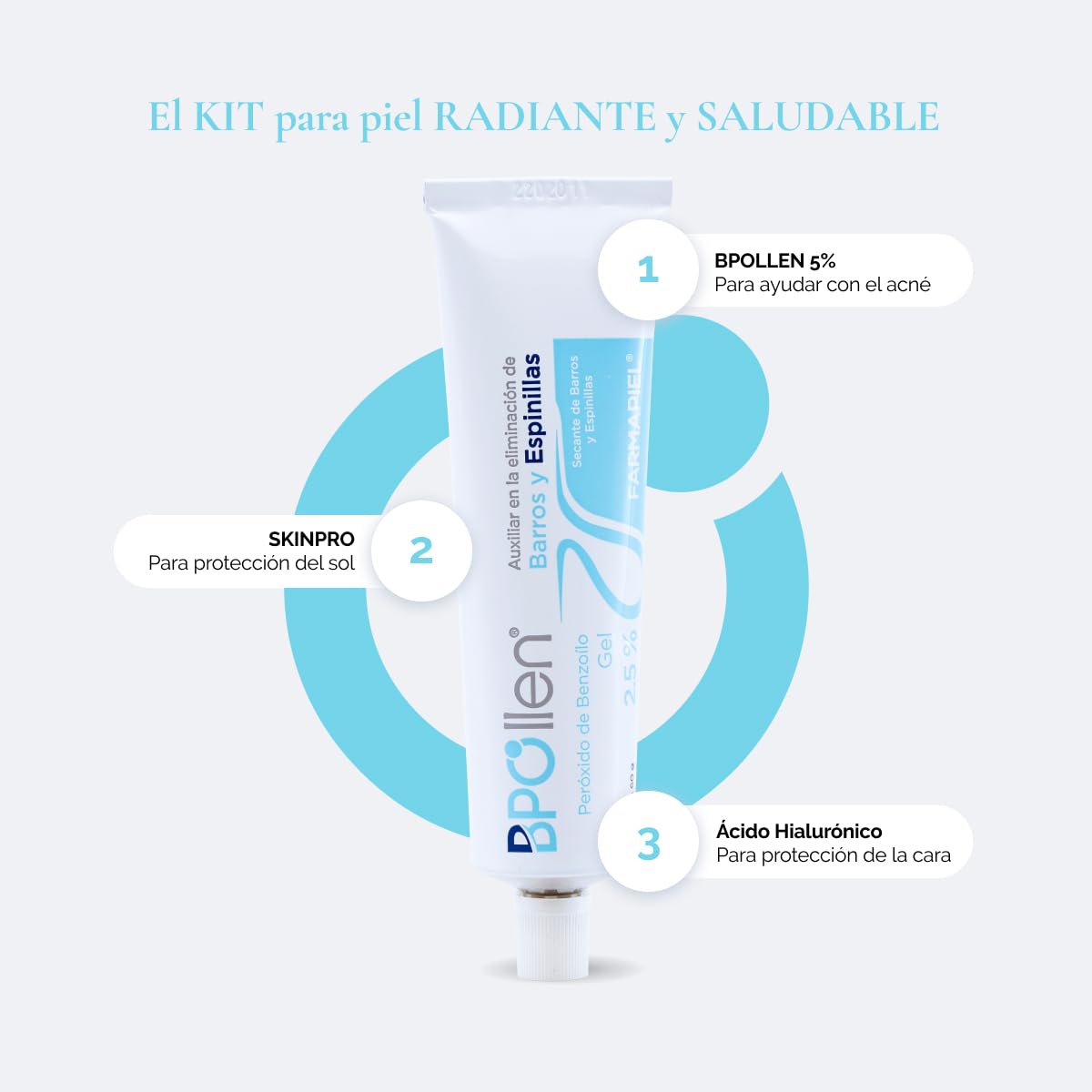 BPO LLEN Gel Limpiador Facial Anti-Acné con Peróxido de Benzoilo | Tratamiento Anti-Imperfecciones | Antiseborreico y Antiséptico | Indicado para Combatir el Acné Leve o Moderado | 60 ml (Peróxido de Benzoilo 2,5%)