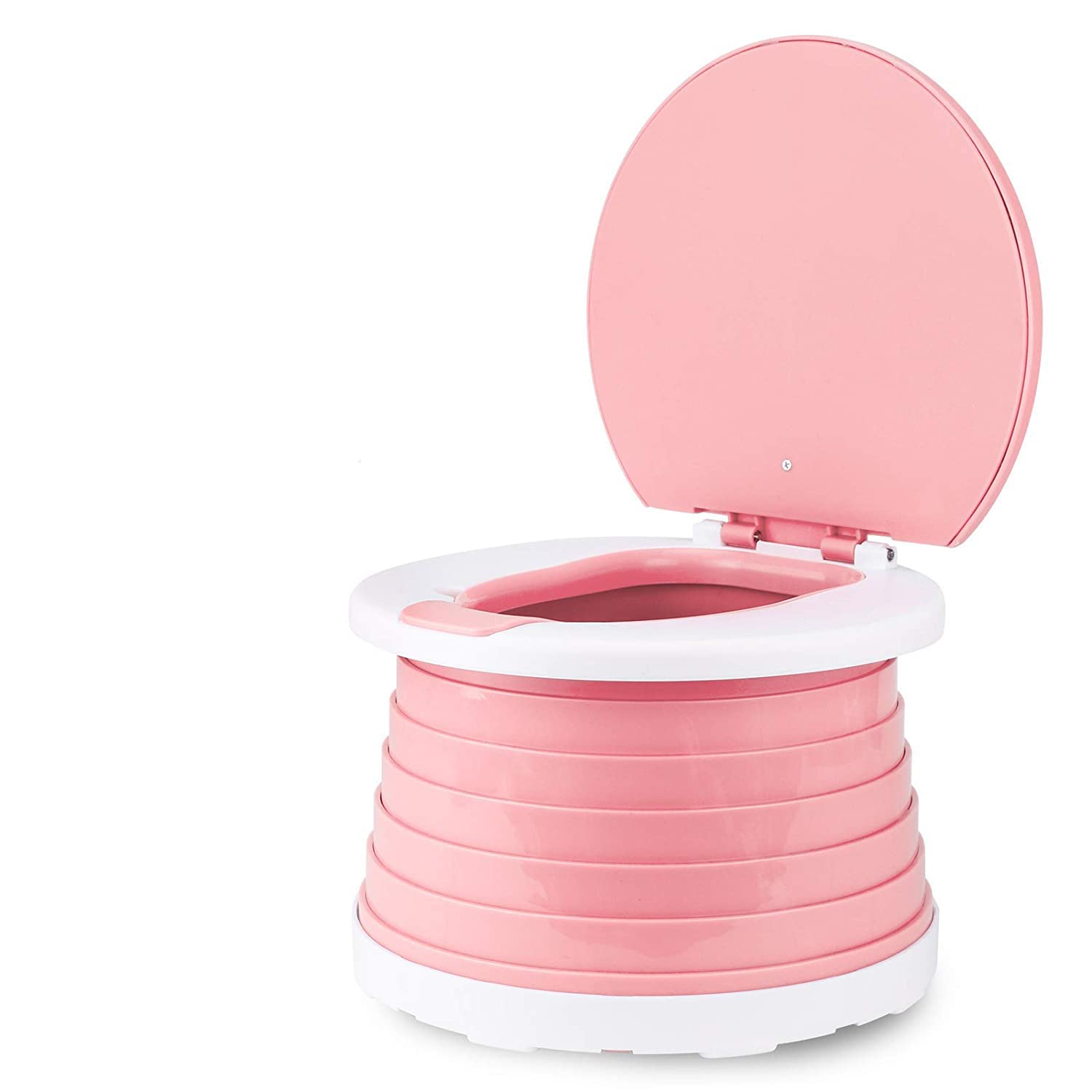 Orinal Portátil Orinal De Viaje Rosa con Asiento Plegable para Niñas y 75 Bolsas de Limpieza