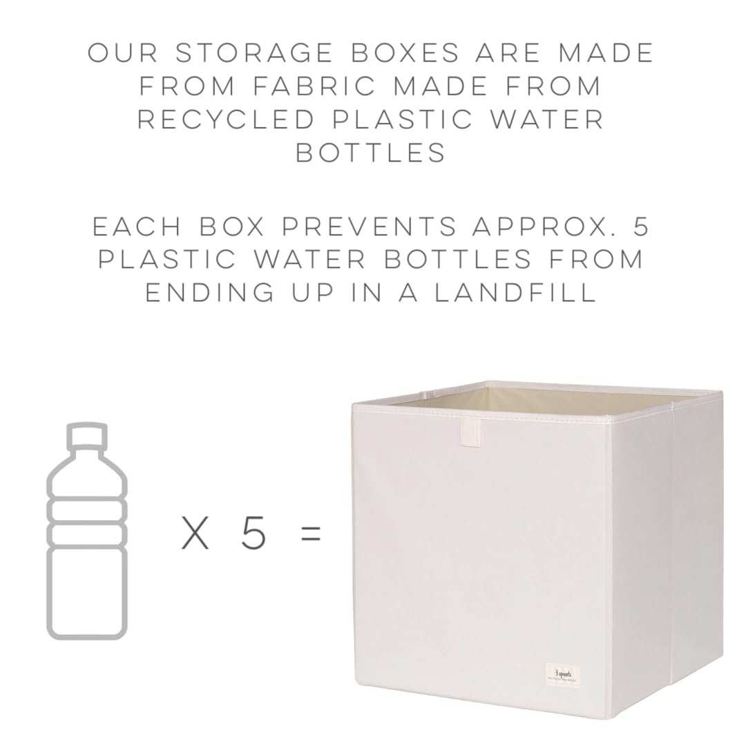 cubeta de almacenamiento de tela reciclada de 3 brotes – Organizador plegable de 13 pulgadas para sistemas de estanterías de cubos, cubos para niños, arcilla de terrazo