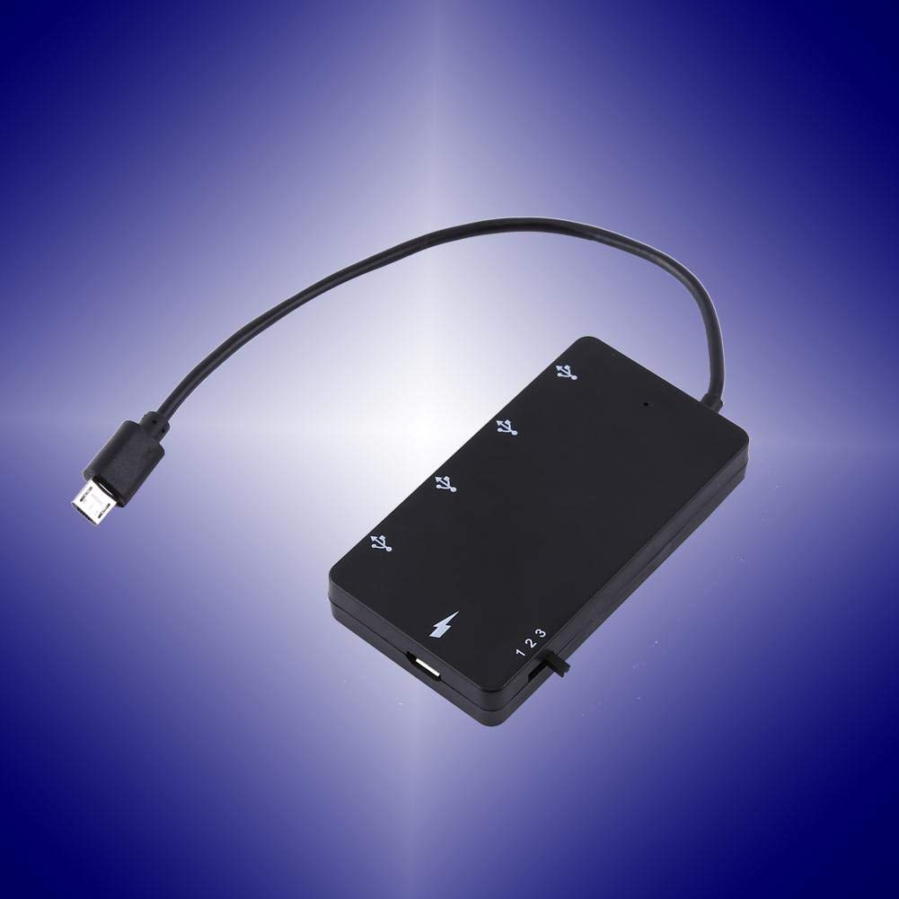 Adaptador OTG Tangxi Negro 4 Puertos USB 2.0 HUB con Lector de Tarjetas