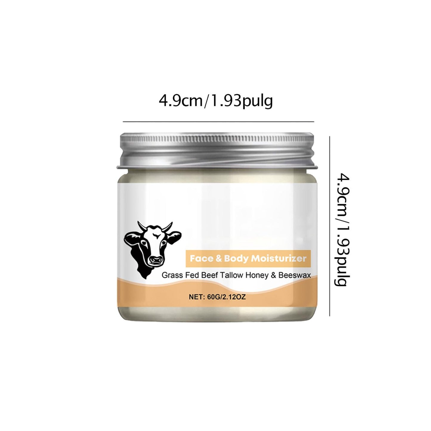 Crema De Cebo De Res Con Balsamo Miel, Beef Tallow Face Cream, Hidratante Multiusos Sebo, Hidratante Corporal, Balsamo Grasa Res (1 PCS)