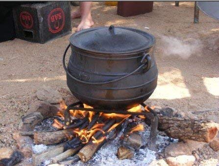 Cuisiland - Olla de caldero Potjie de hierro fundido de 8.5 cuartos con tapa y 3 patas, olla de fogata presazonada de estilo sudafricano para cocinar al aire última intervensión, sopas, guisos y