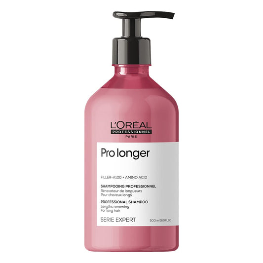 L'Oréal Professionnel Pro Longer | Shampoo| Protege de las puntas abiertas | Para cabello más largo, más sano y más grueso | Con tecnología Filler A100 + aminoácidos | Para todo tipo de cabello | 500ml