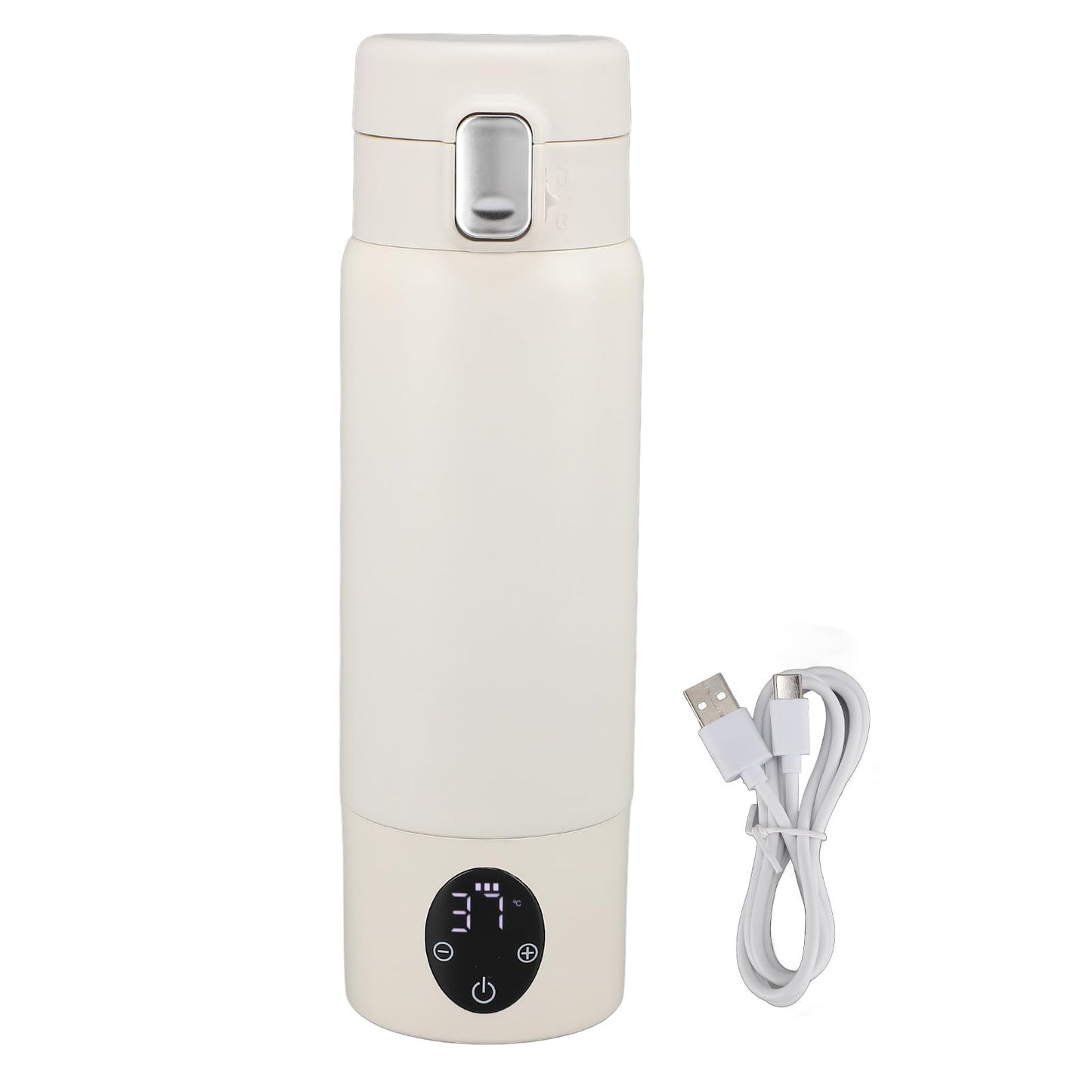 Calentador de Leche Portátil, Calentador de Biberones Portátil de Calentamiento Rápido de 300 Ml Calentador de Biberones Inalámbrico con Calefacción Ajustable de Acero Inoxidable