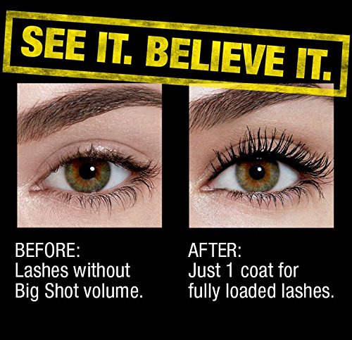 Maybelline Mascara para Pestanas a Prueba de Agua,The Colossal Big Shot, Very Black, 9.5 ml