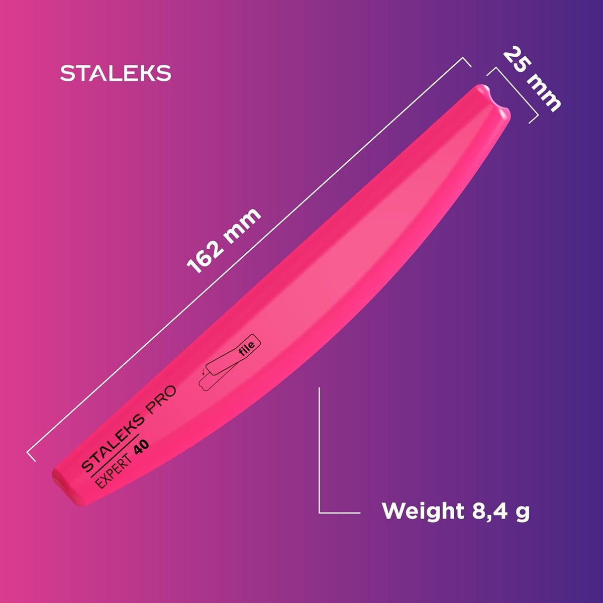 Staleks Pro, SPBE-40 - Base acrílica para limas de uñas desechables (acrílico), diseño de luna media