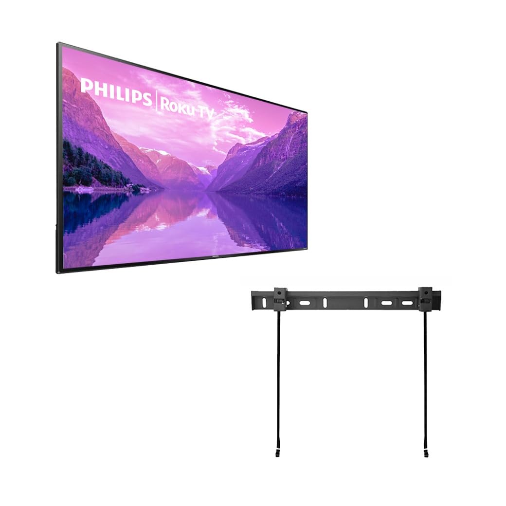 Philips Television de 50 Pulgadas Serie 4 UHD 4K 2160p LED Smart TV con HDR HDMI USB Frecuencia de actualización 60 Hz Funciona con Asistente de Voz + Soporte de Pared (Sin Bases) (Reacondicionado)