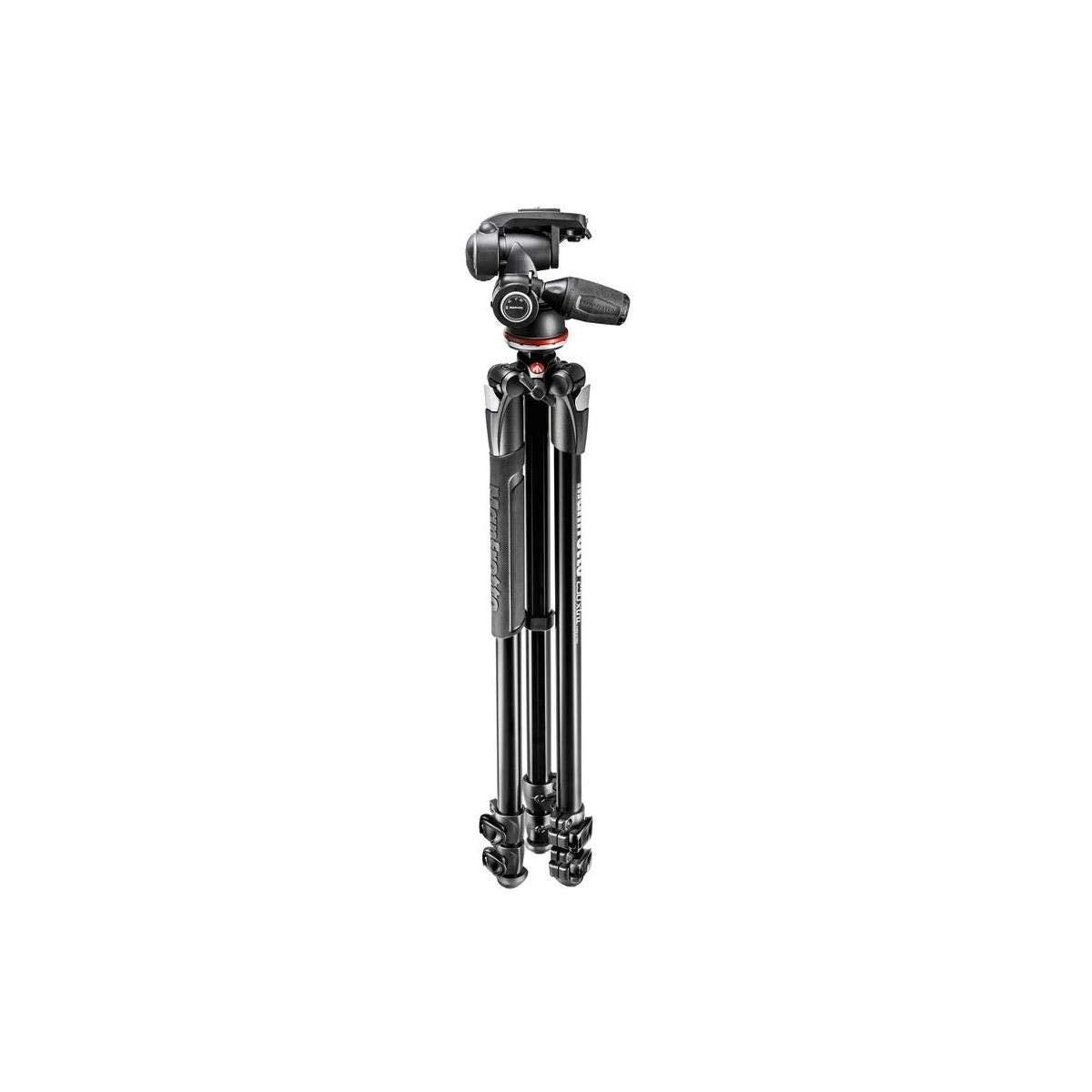 Manfrotto - Trípode de aluminio de 3 secciones de 290 Xtra con bandeja de 3 vías y cabeza inclinable 804