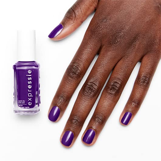 essie expressie Quick Dry Vegan Nail Polish, Vibrant Purple with Blue Undertones, No Time to Pause, 0.33 Ounce