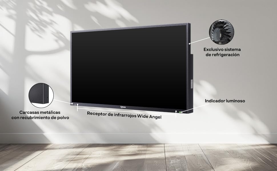 SYLVOX - TV para Exteriores de 43 Pulgadas, Smart TV para Sol Directo, 4K, 2000 nits, IP55 Impermeable, Última Versión de Google TV con Dolby Atmos (Pool Pro 2.0)