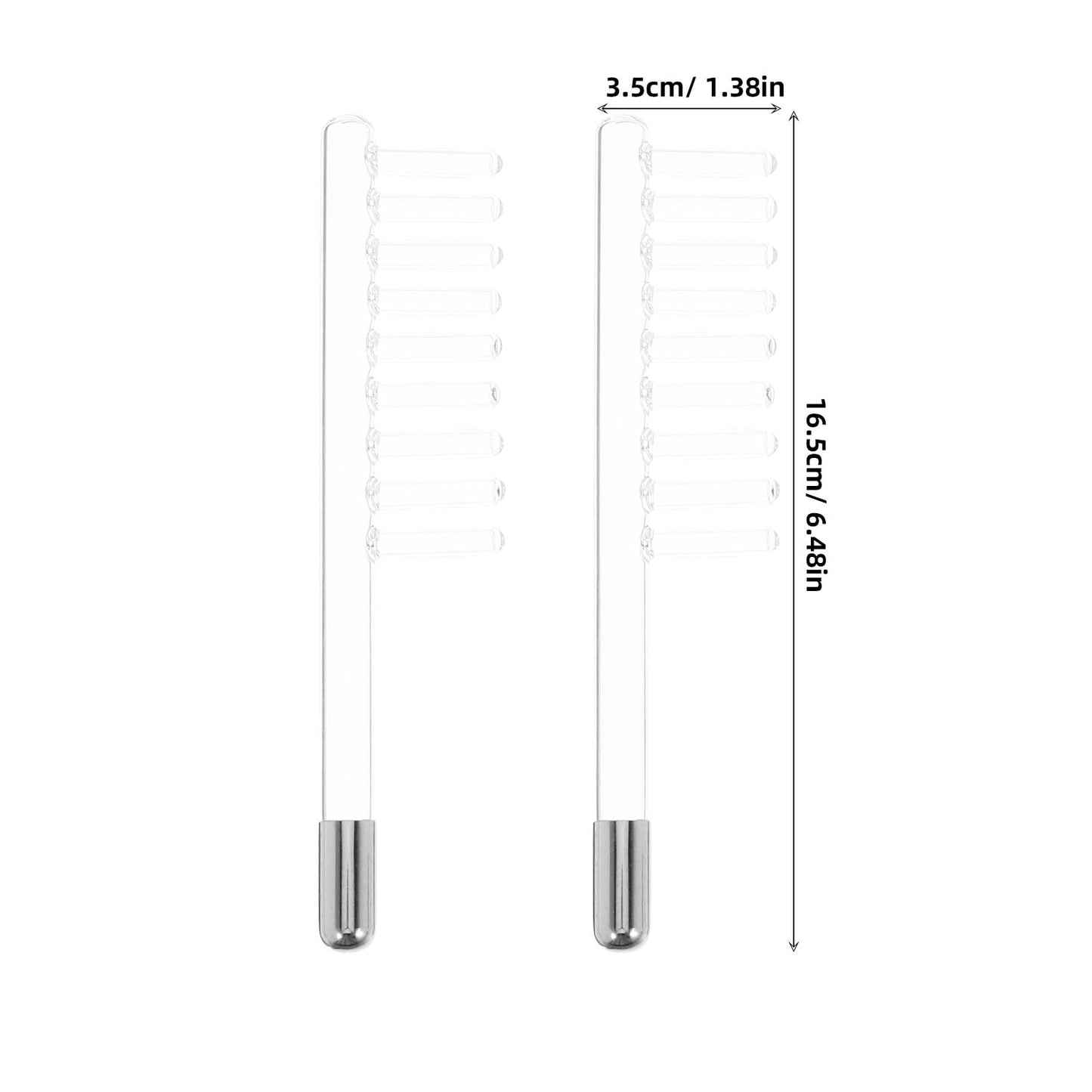 FOMIYES 2 Piezas Accesorios Para Instrumentos De Varita Facial De Alta Frecuencia Varita De Electrodo Varita De Alta Frecuencia Peine De Alta Frecuencia Transparent Vidrio