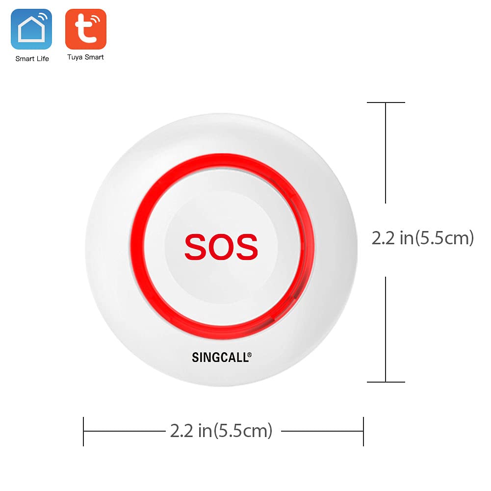 Botón de Emergencia SOS Inteligente WiFi SINGCALL Blanca para Cuidador y Pacientes de Edad Avanzada