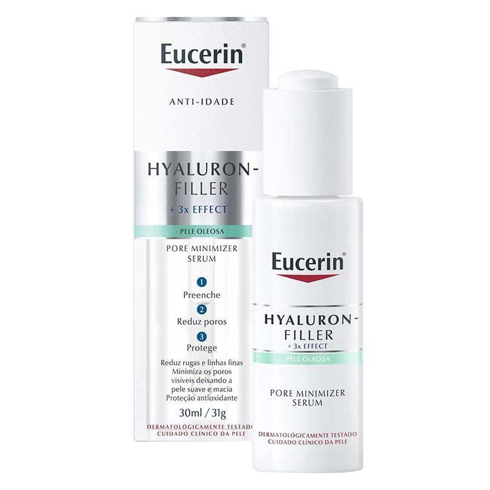 Eucerin Gel limpiador facial piel grasa imperfecciones, 400ml + hyaluron-filler pore minimizer serum 30ml