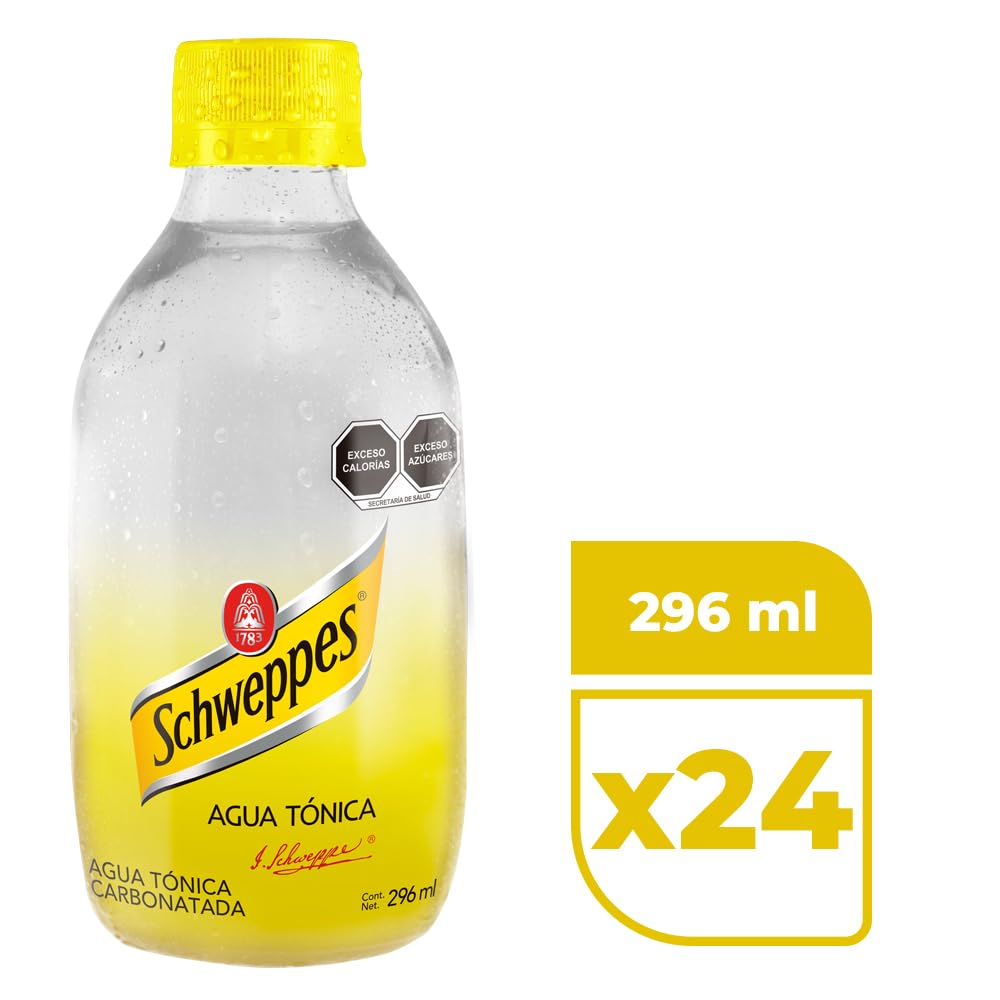 Schweppes, Agua Tónica 296 ml, Botella Vidrio (24 pack)