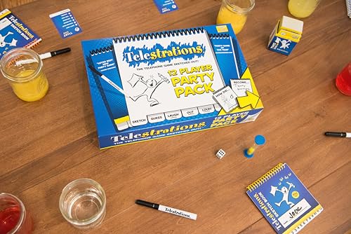 USAopoly - Juego de fiesta Telestrations Party Pack para 12 jugadores | Juego de fiesta #1 para todas las edades | Juega con tus amigos y familiares