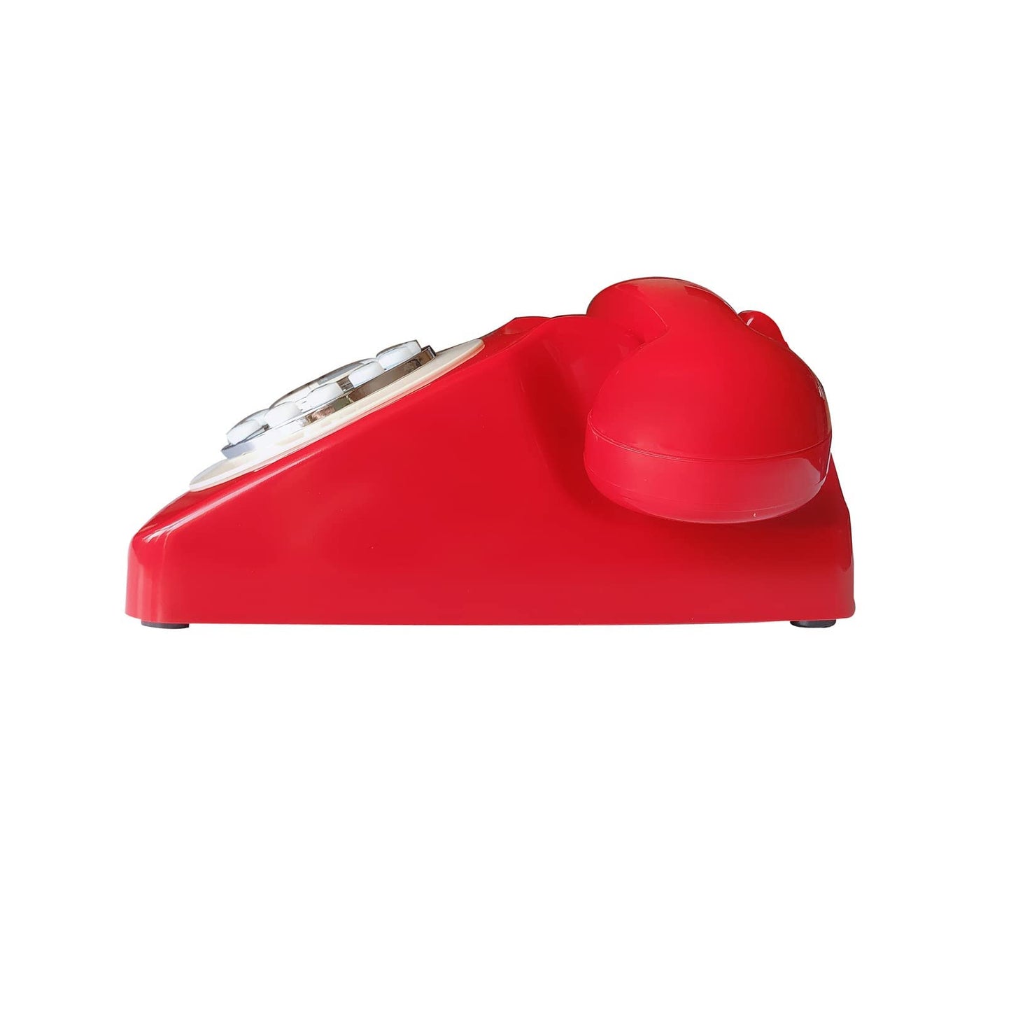 Benotek - Teléfono retro rojo con cable para oficina en casa, teléfono fijo clásico de la antigua, teléfono fijo con cable, teléfono de computadora decorativo antiguo, regalo para la familia