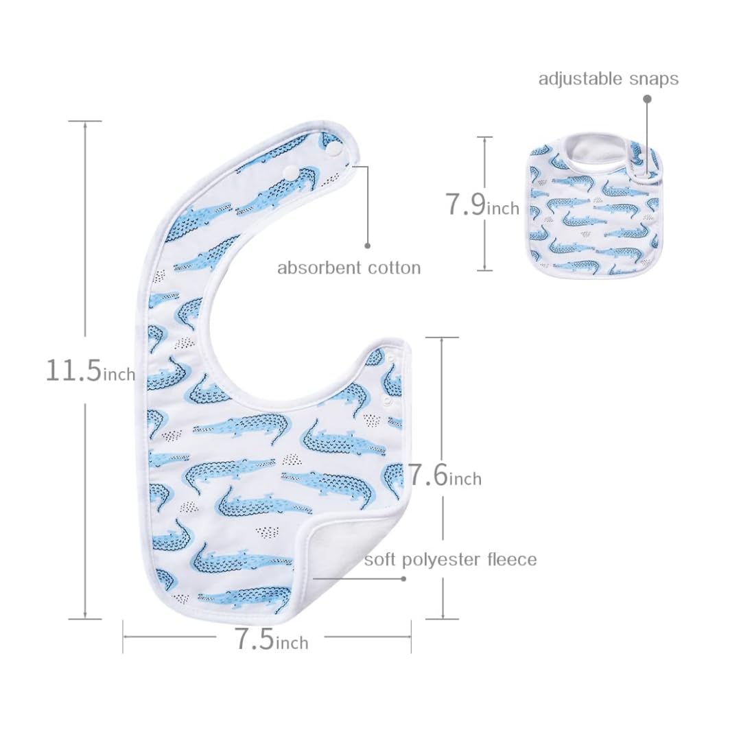 Gelisite - Paquete de 7 baberos absorbentes de algodón para bebé para la dentición